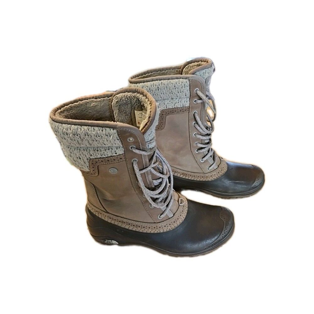 North Face Women's Size 9 Shellista II Waterproof Primaloft Brown Winter Boots
